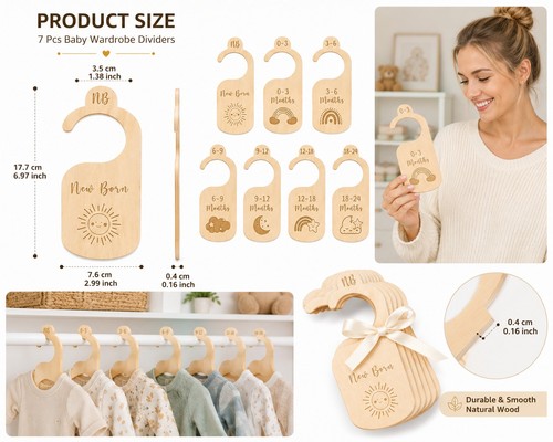 Baby clothes dividers wooden - clothes,