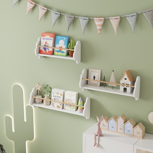 Nursery wall shelves floating - nursery,
