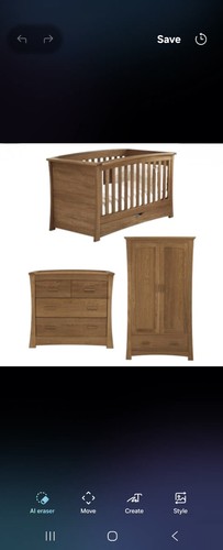 3pc nursery furniture set cot - set,