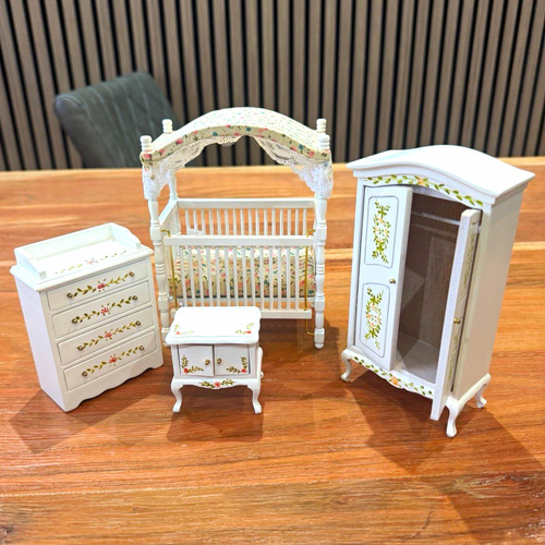 White floral dolls house - dolls,