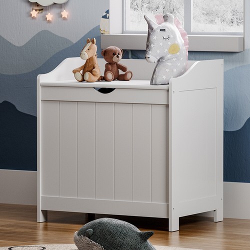 Wooden toy box large white - wooden,